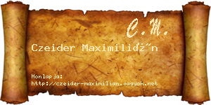 Czeider Maximilián névjegykártya